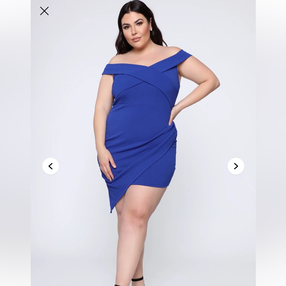 Fashion Nova Royal Blue Asymmetrical Dress